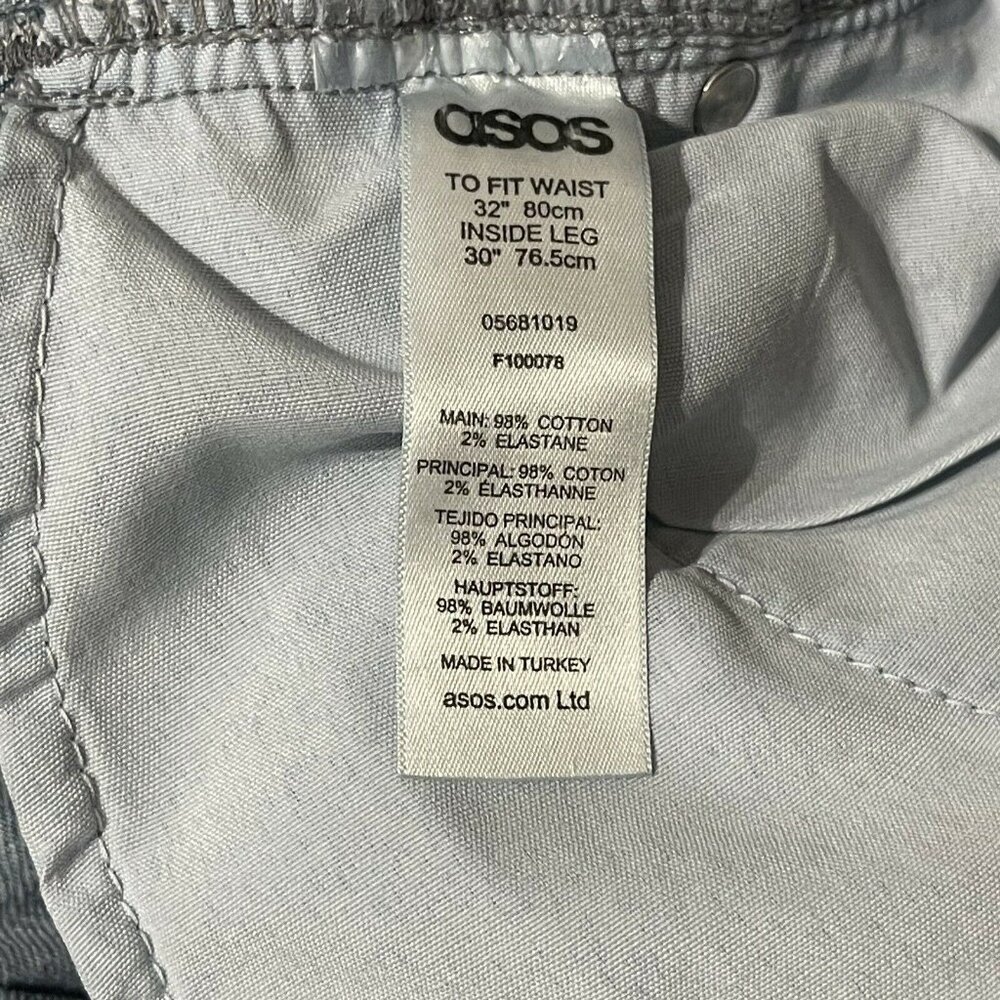 Asos Light Blue Denim Jeans Size 32” Waist 30” Inseam Cotton & Elastane - Picture 6 of 8